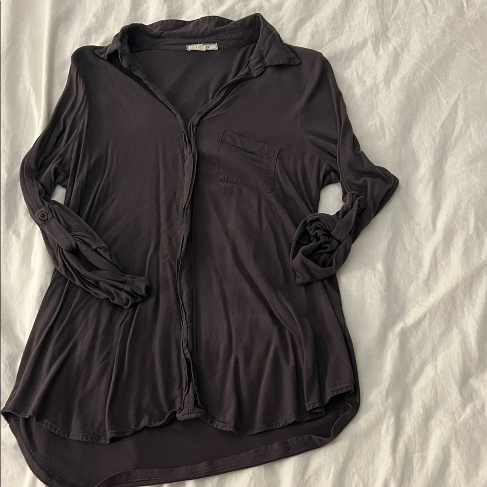Pleione Charcoal Button Down Shirt